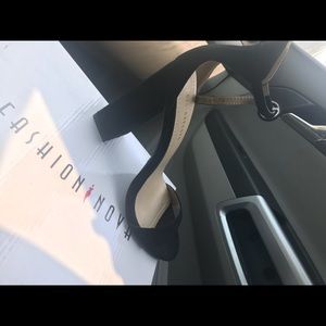 Black Suede Chunky Heels